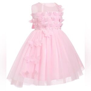 3D Pink Butterfly Dress Toddler Girl